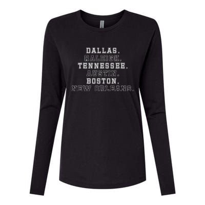 Dallas Raleigh Tennessee Austin Boston New Orleans Womens Cotton Relaxed Long Sleeve T-Shirt