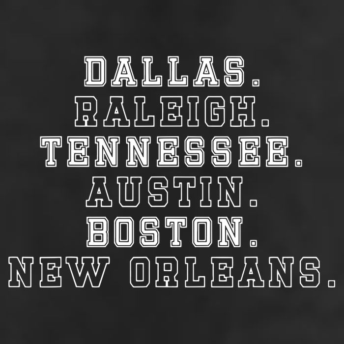 Dallas Raleigh Tennessee Austin Boston New Orleans Hat