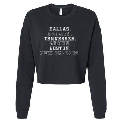 Dallas Raleigh Tennessee Austin Boston New Orleans Cropped Pullover Crew