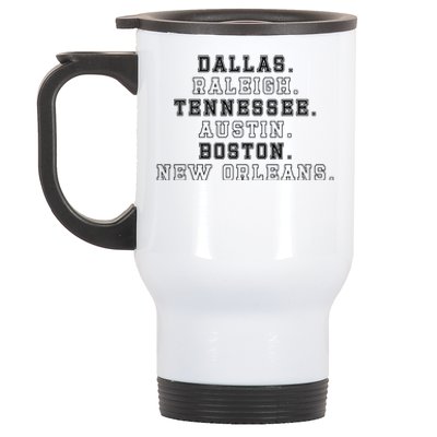 Dallas Raleigh Tennessee Austin Boston New Orleans Stainless Steel Travel Mug