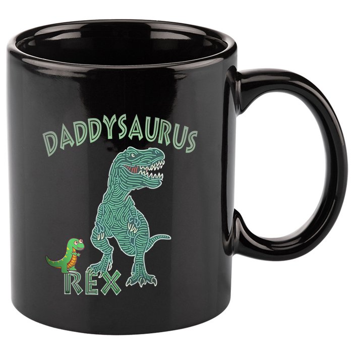 Daddysaurus Rex Tyrannosaurus Dino Dad Funny Gift 11oz C Handle Ceramic Mug