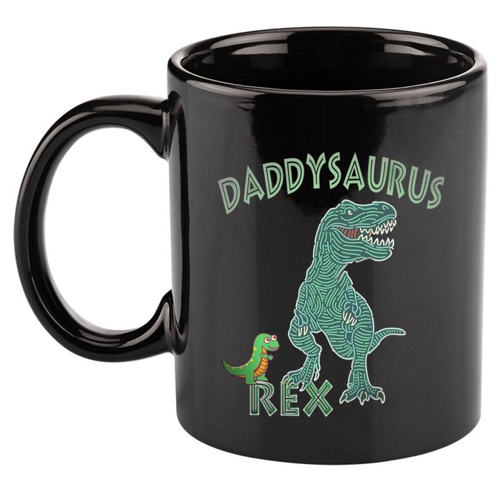 Daddysaurus Rex Tyrannosaurus Dino Dad Funny Gift 11oz C Handle Ceramic Mug