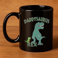 Daddysaurus Rex Tyrannosaurus Dino Dad Funny Gift 11oz C Handle Ceramic Mug