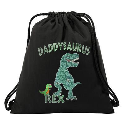 Daddysaurus Rex Tyrannosaurus Dino Dad Funny Gift Drawstring Bag