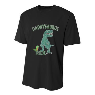 Daddysaurus Rex Tyrannosaurus Dino Dad Funny Gift Youth Performance Sprint T-Shirt