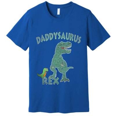 Daddysaurus Rex Tyrannosaurus Dino Dad Funny Gift Premium T-Shirt