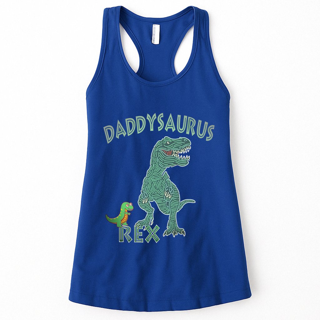 Daddysaurus Rex Tyrannosaurus Dino Dad Funny Gift Womens Tank Top