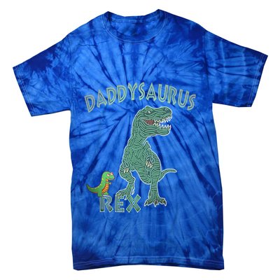 Daddysaurus Rex Tyrannosaurus Dino Dad Funny Gift Tie-Dye T-Shirt