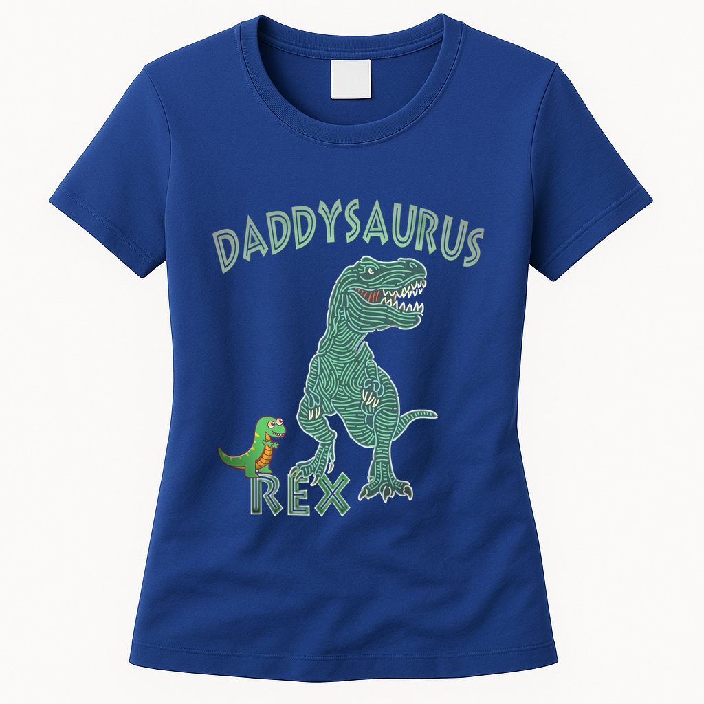 Daddysaurus Rex Tyrannosaurus Dino Dad Funny Gift Womens T-Shirt
