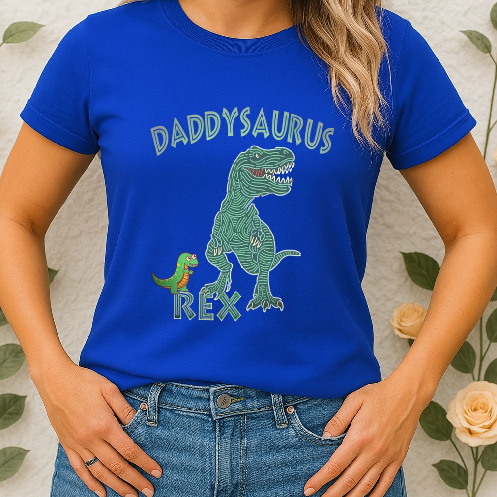 Daddysaurus Rex Tyrannosaurus Dino Dad Funny Gift Womens T-Shirt