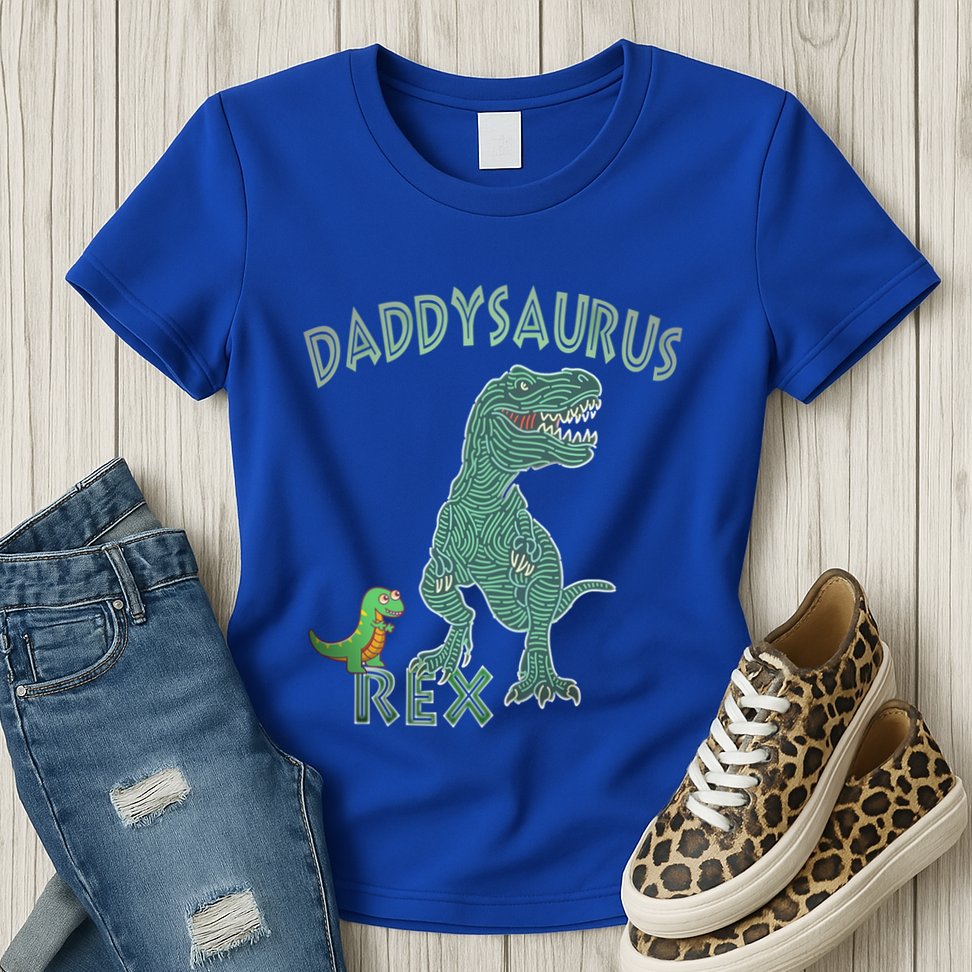 Daddysaurus Rex Tyrannosaurus Dino Dad Funny Gift Womens T-Shirt