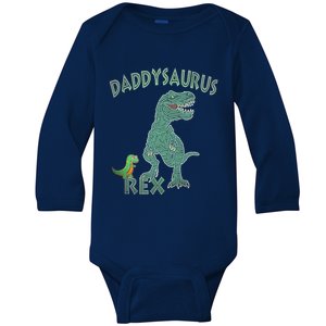 Daddysaurus Rex Tyrannosaurus Dino Dad Funny Gift Baby Long Sleeve Bodysuit