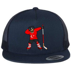 Dabbing Rottweiler Turkey Ice Hockey Fan Jersey Winter Sport Gift Flat Bill Trucker Hat