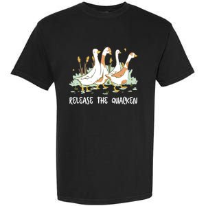 Ducks Release The Quacken Cute Duck Garment-Dyed Heavyweight T-Shirt