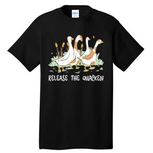 Ducks Release The Quacken Cute Duck Tall T-Shirt