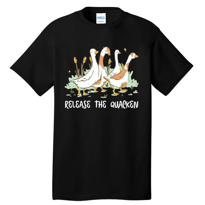 Ducks Release The Quacken Cute Duck Tall T-Shirt