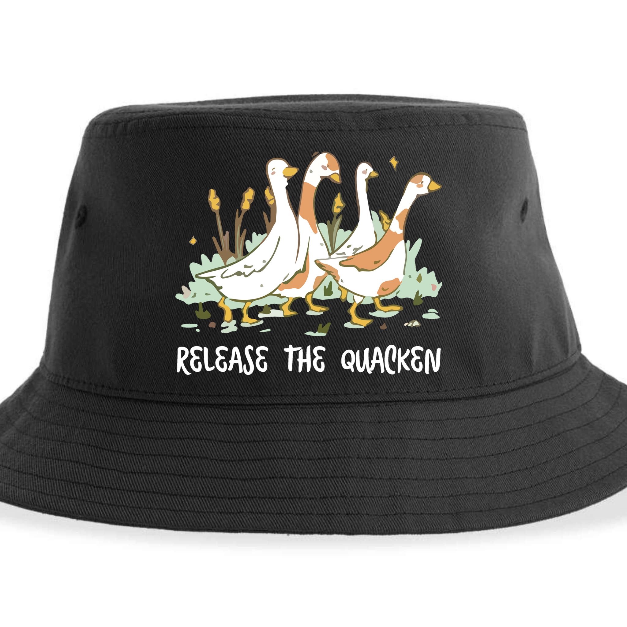 Ducks Release The Quacken Cute Duck Sustainable Bucket Hat