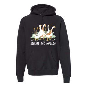 Ducks Release The Quacken Cute Duck Premium Hoodie