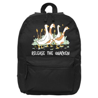 Ducks Release The Quacken Cute Duck 16 in Basic Backpack
