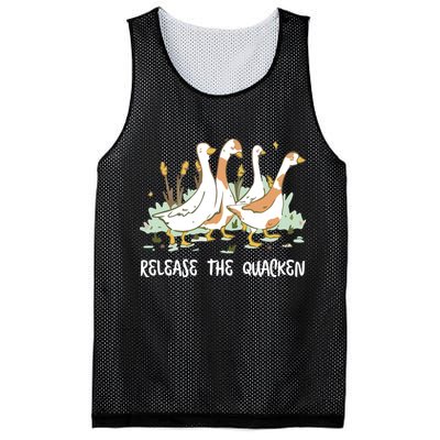 Ducks Release The Quacken Cute Duck Mesh Reversible Basketball Jersey Tank