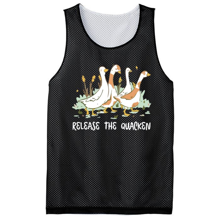 Ducks Release The Quacken Cute Duck Mesh Reversible Basketball Jersey Tank