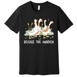 Ducks Release The Quacken Cute Duck Premium T-Shirt