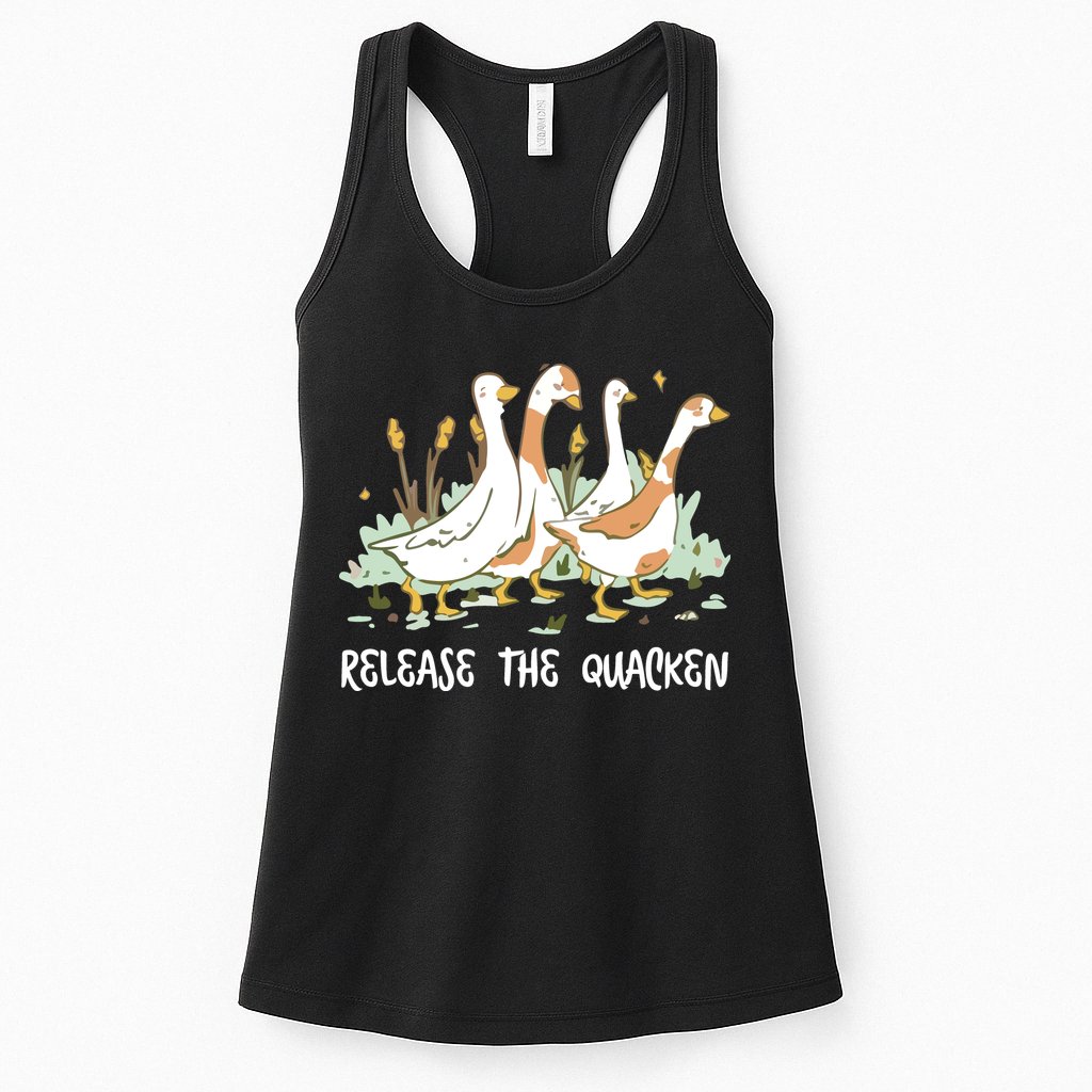 Ducks Release The Quacken Cute Duck Womens Tank Top