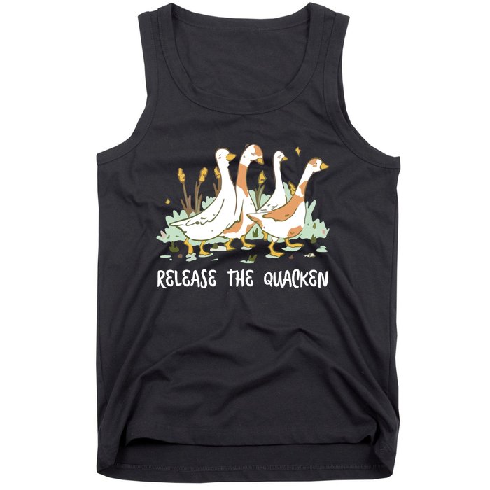 Ducks Release The Quacken Cute Duck Tank Top