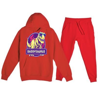 Daddysaurus Rex Tee Classic Sunglasses Gift Premium Hooded Sweatsuit Set