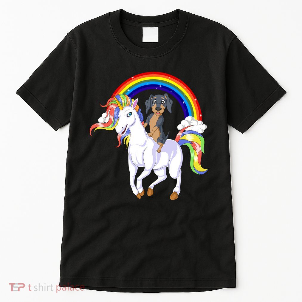 Dachshund Riding Unicorn Tall T-Shirt
