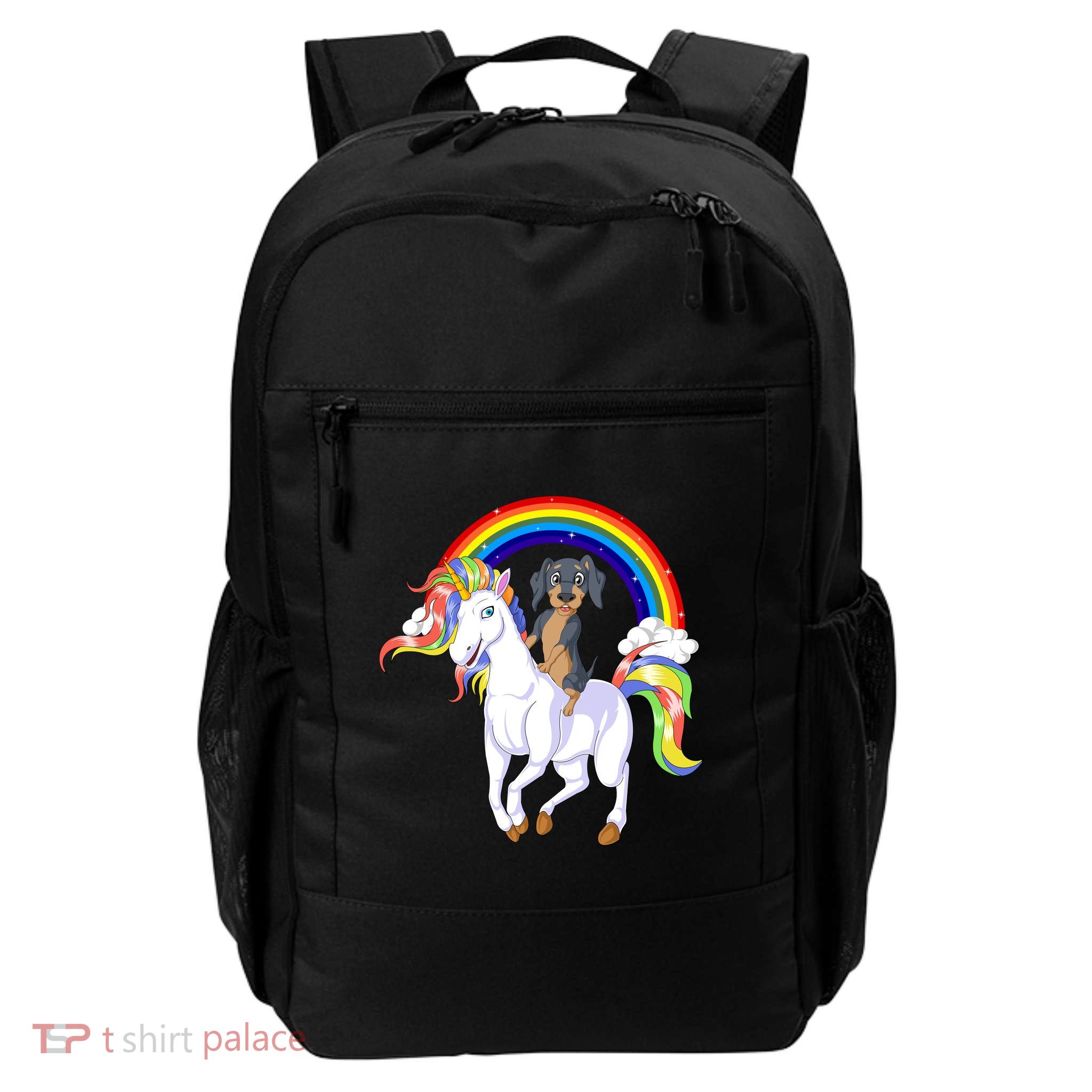 Dachshund Riding Unicorn Backpack