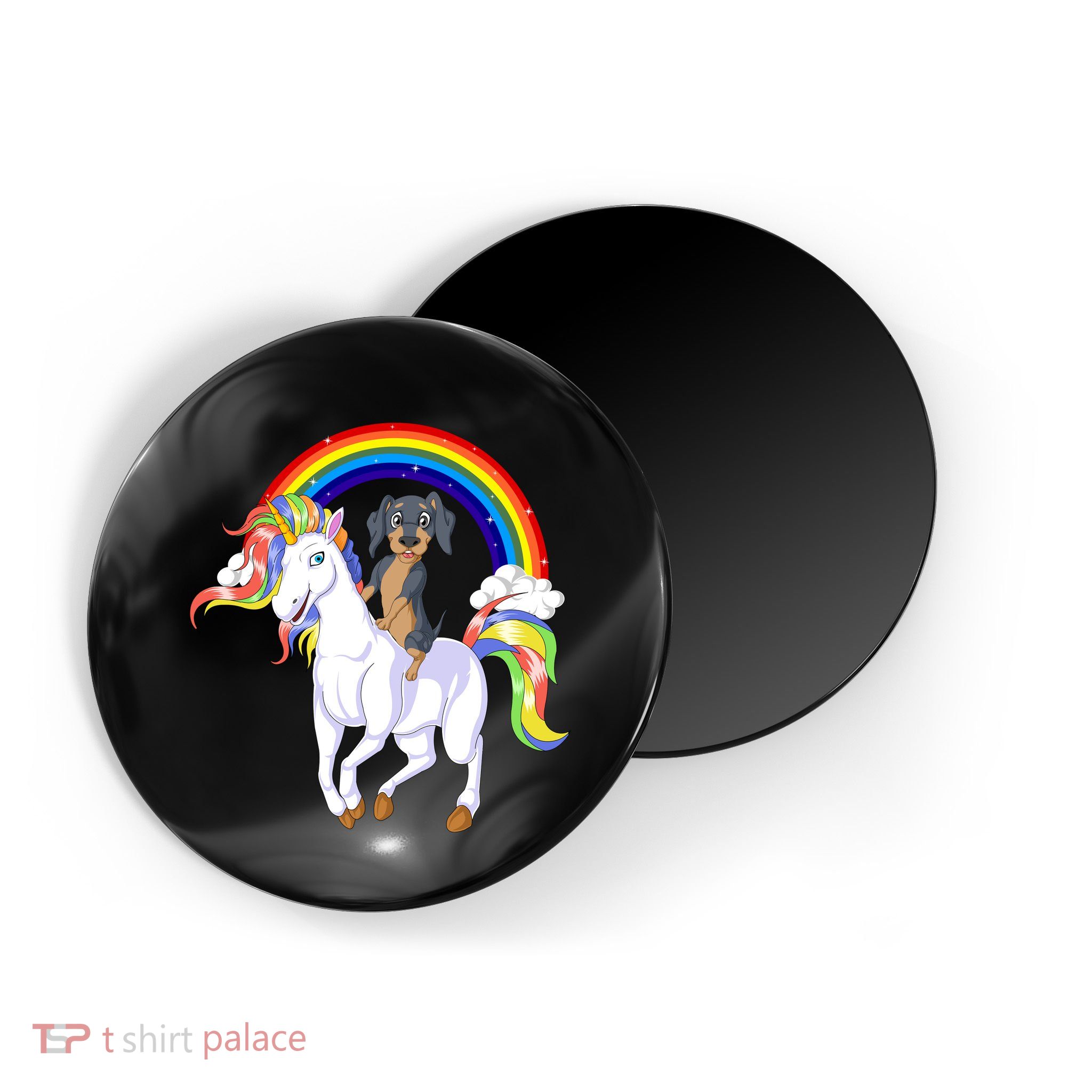 Dachshund Riding Unicorn Magnet