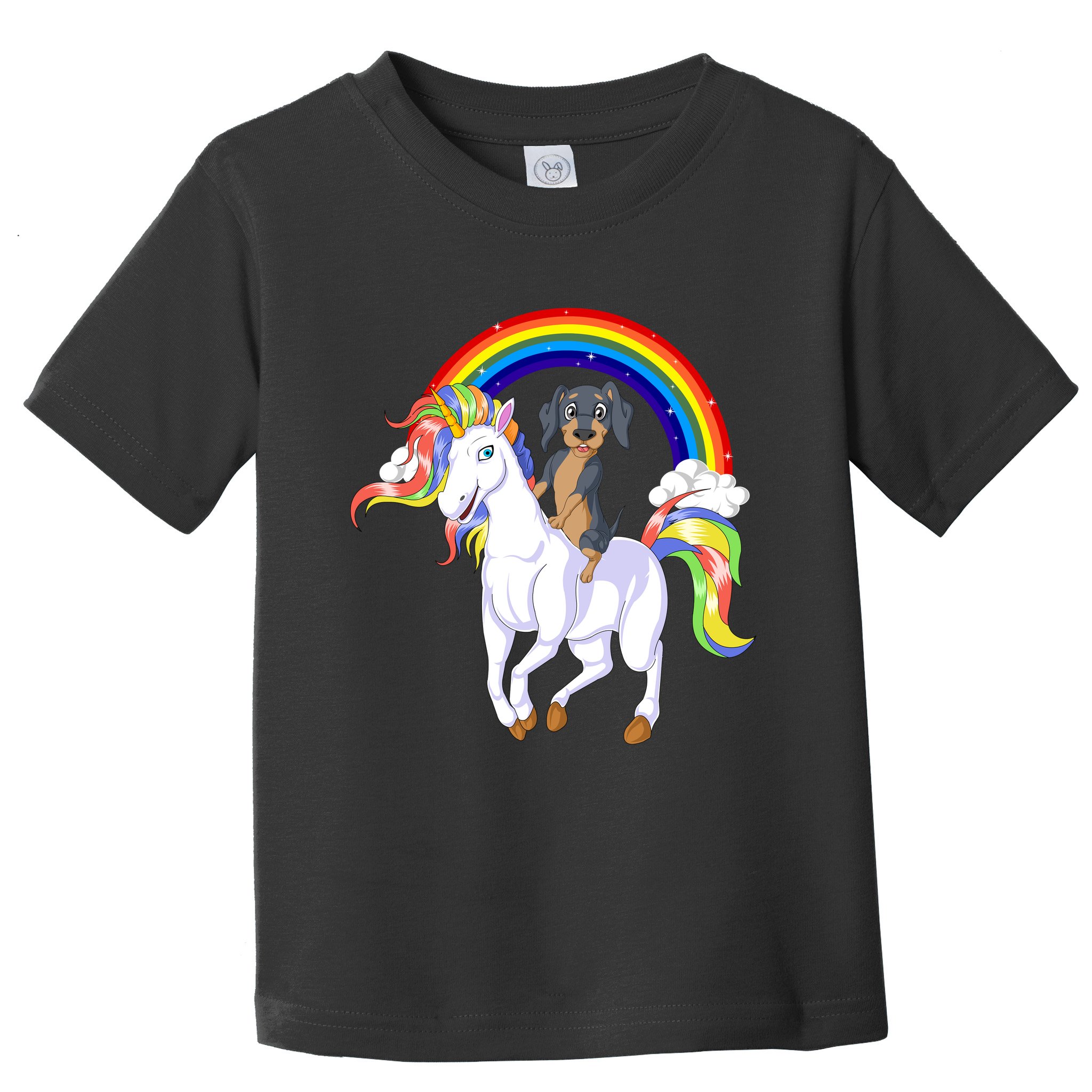 Dachshund Riding Unicorn Toddler T-Shirt