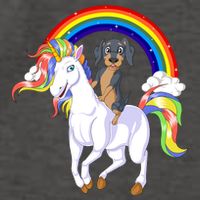 Dachshund Riding Unicorn Vector Backpack
