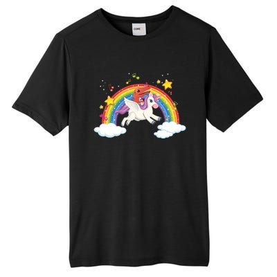 Dinosaur Riding Unicorn Funny Unicorns Rainbow Lover Graphic Cute Gift Tall Fusion ChromaSoft Performance T-Shirt