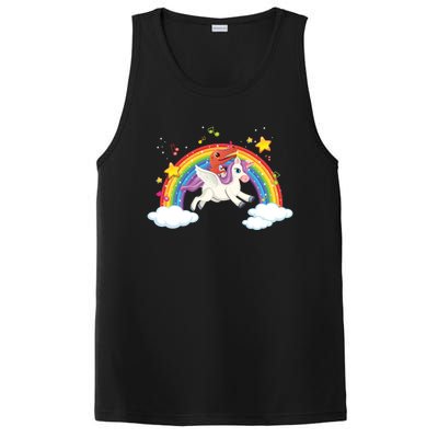 Dinosaur Riding Unicorn Funny Unicorns Rainbow Lover Graphic Cute Gift PosiCharge Competitor Tank