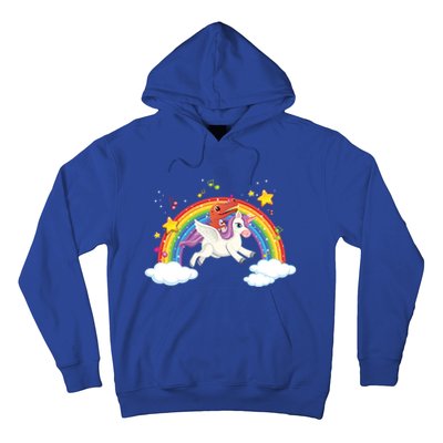 Dinosaur Riding Unicorn Funny Unicorns Rainbow Lover Graphic Cute Gift Hoodie