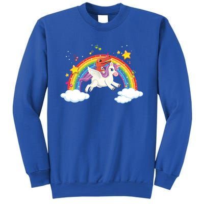 Dinosaur Riding Unicorn Funny Unicorns Rainbow Lover Graphic Cute Gift Sweatshirt