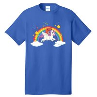 Dinosaur Riding Unicorn Funny Unicorns Rainbow Lover Graphic Cute Gift Tall T-Shirt