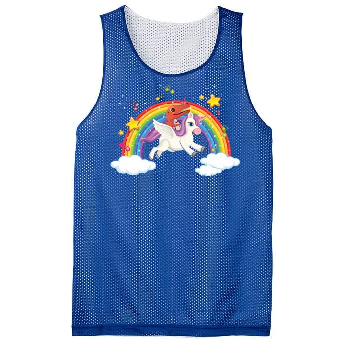 Dinosaur Riding Unicorn Funny Unicorns Rainbow Lover Graphic Cute Gift Mesh Reversible Basketball Jersey Tank