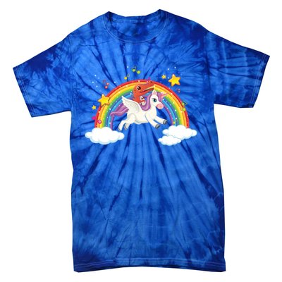 Dinosaur Riding Unicorn Funny Unicorns Rainbow Lover Graphic Cute Gift Tie-Dye T-Shirt