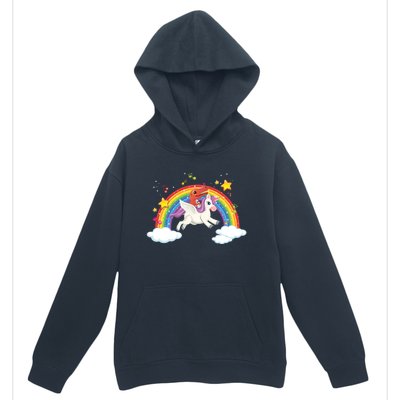 Dinosaur Riding Unicorn Funny Unicorns Rainbow Lover Graphic Cute Gift Urban Pullover Hoodie