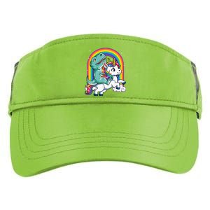 Dinosaur Riding Unicorn Rainbow Gifts T Rex Adult Drive Performance Visor