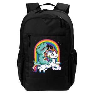 Dinosaur Riding Unicorn Rainbow Gifts T Rex Daily Commute Backpack