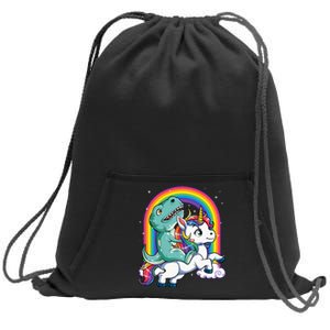 Dinosaur Riding Unicorn Rainbow Gifts T Rex Sweatshirt Cinch Pack Bag