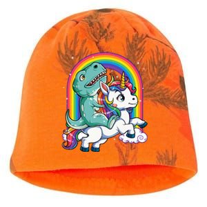 Dinosaur Riding Unicorn Rainbow Gifts T Rex Kati - Camo Knit Beanie