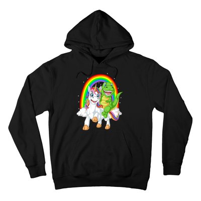 Dinosaur Riding Unicorn Hoodie