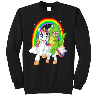 Dinosaur Riding Unicorn Sweatshirt