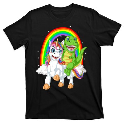 Dinosaur Riding Unicorn T-Shirt