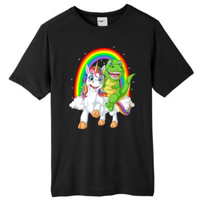 Dinosaur Riding Unicorn Tall Fusion ChromaSoft Performance T-Shirt